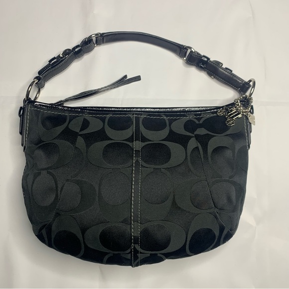 Coach Handbags - # 4 COACH SOHO Black Signature Hobo Bag w/Metal Charm